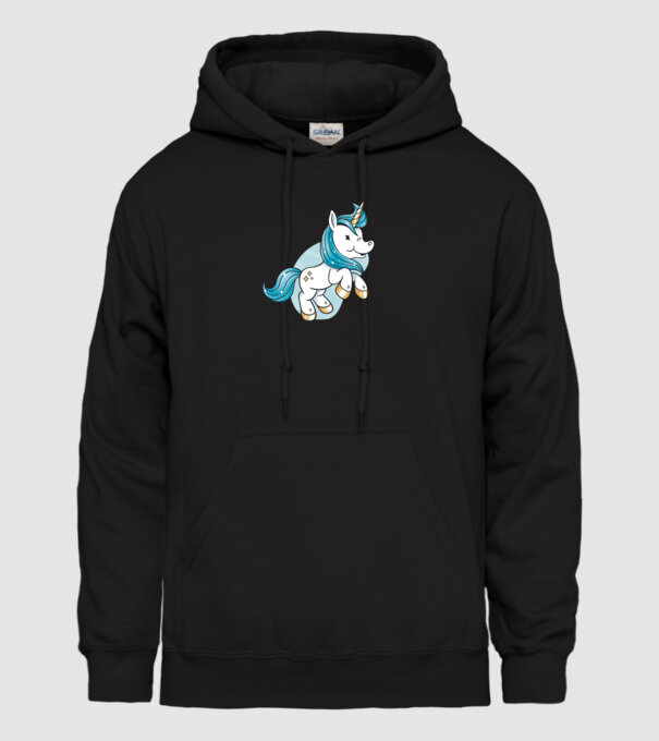 Unicorn drăguț model negru pe tricou