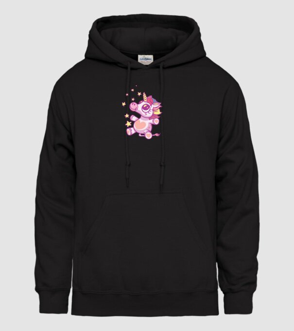 Unicorn drăguț model negru pe tricou