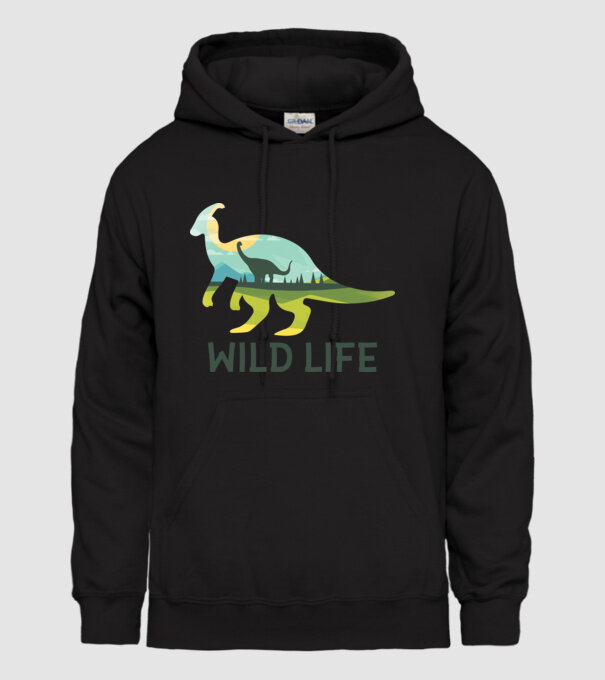 Dinosaur model negru pe tricou