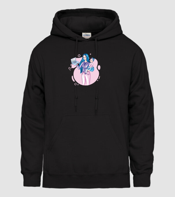 Mamă Lucrătoare model negru pe tricou