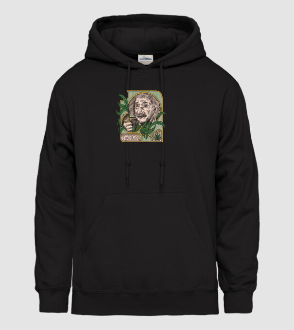 Einstein Marijuana THC model negru pe tricou