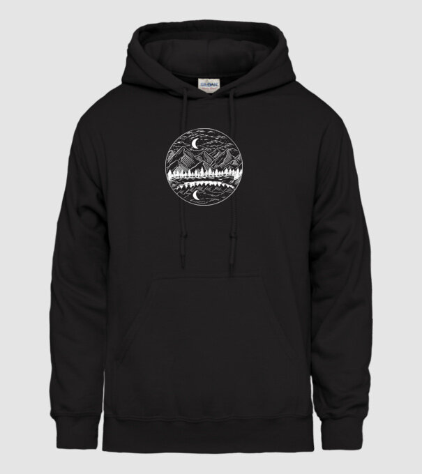 Peisaj de Noapte model negru pe tricou