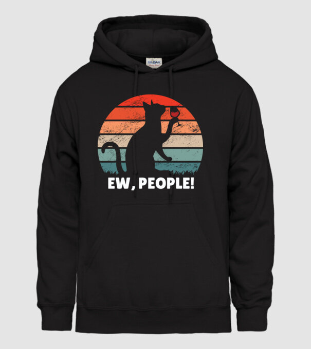 Ew, oameni - Pisică model negru pe tricou