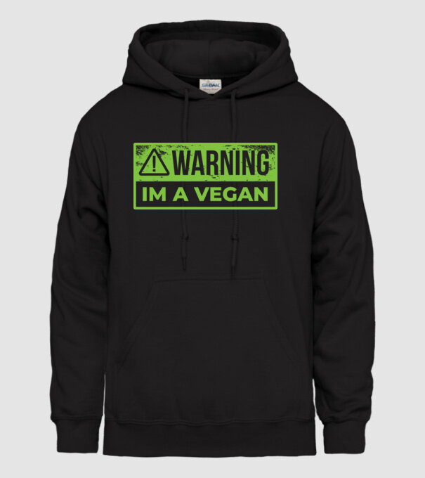 Atenție, sunt vegan model negru pe tricou