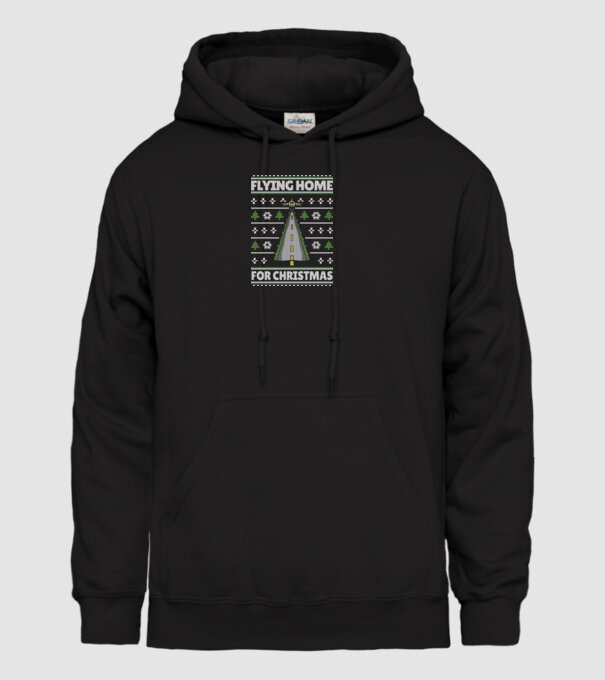Flying Home for Christmas Pulover urât model negru pe tricou