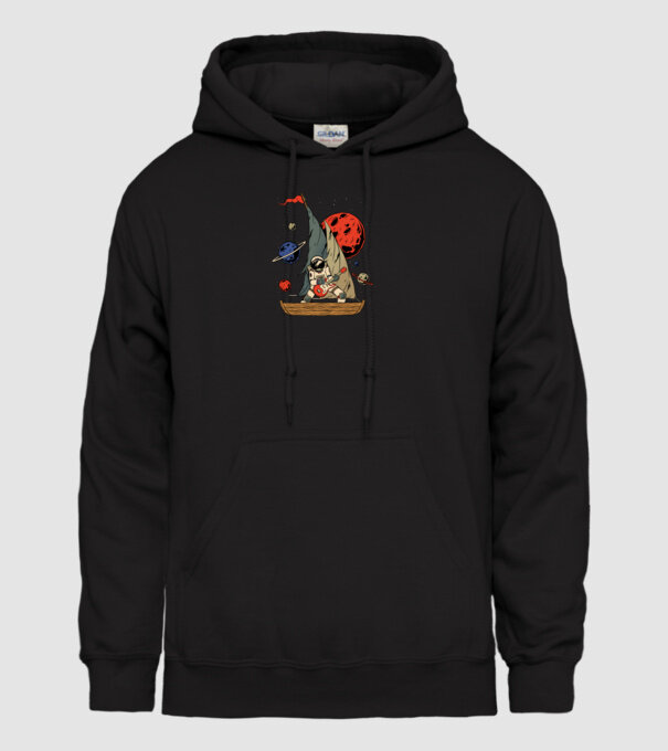 Astronaut Chitarist model negru pe tricou