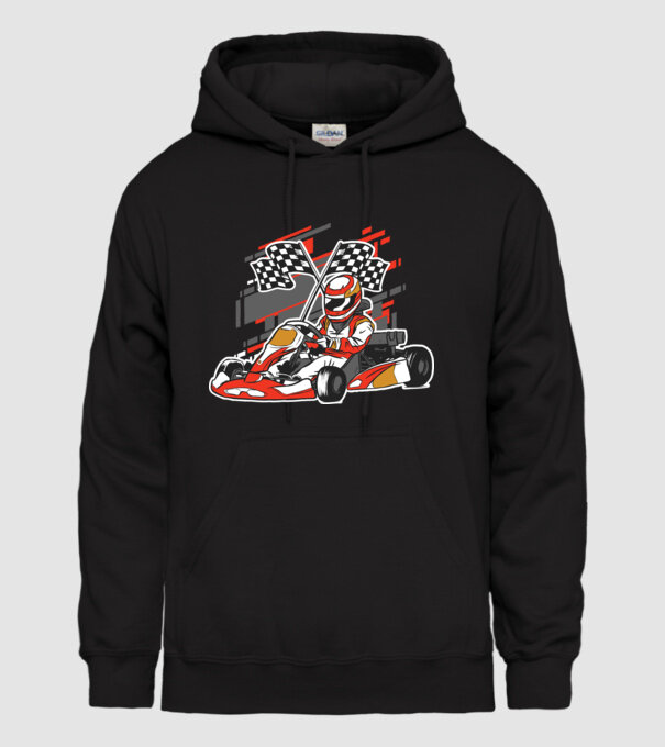 Gokart model negru pe tricou