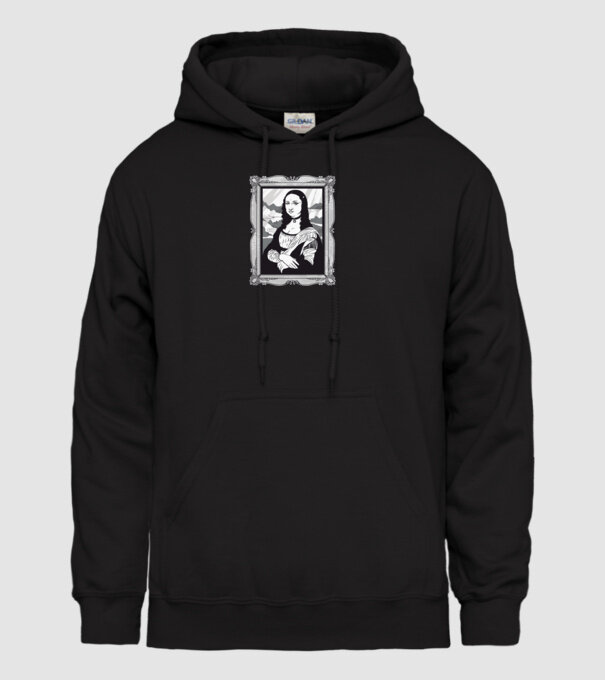 Mona Lisa gotică model negru pe tricou