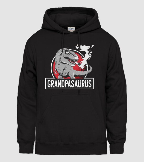 Grandpasaurus T-rex model negru pe tricou