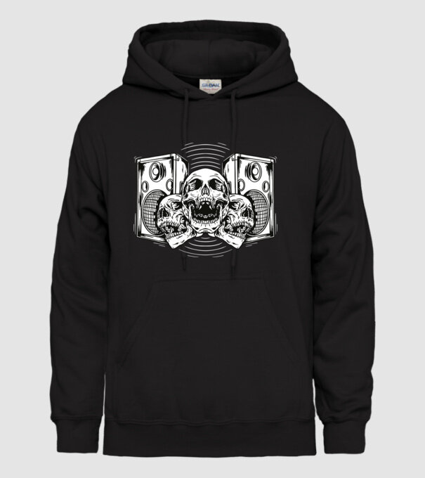 Cranii difuzor model negru pe tricou