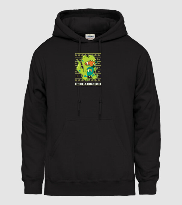 Tester oficial Moș Crăciun model negru pe tricou