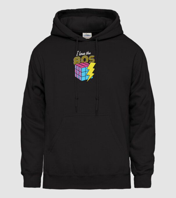 I love the 80s Cub Rubik model negru pe tricou