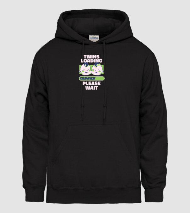 Gemeni în încărcare model negru pe tricou