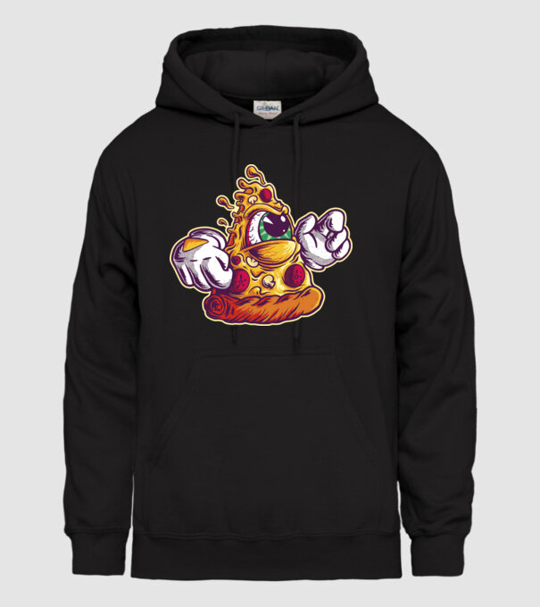 Pizza Illuminati model negru pe tricou