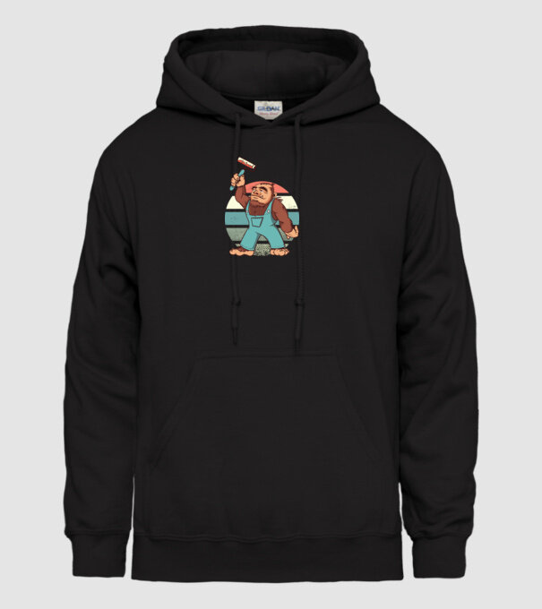Zugrav Yeti model negru pe tricou