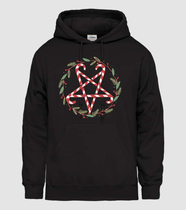 Pentagrama de Crăciun model negru pe tricou