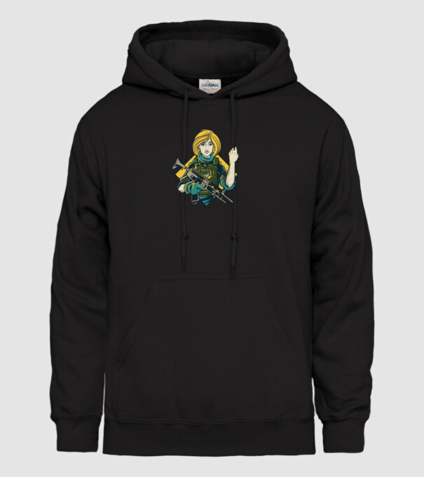 Fată Soldat model negru pe tricou