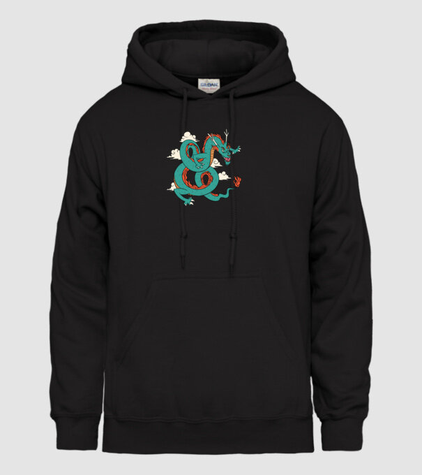 Dragon Chinez model negru pe tricou