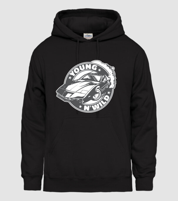 Knight Rider - Young and wild model negru pe tricou