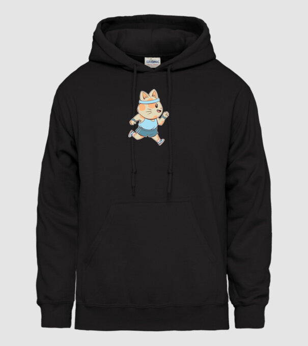 Pisică Jogging model negru pe tricou