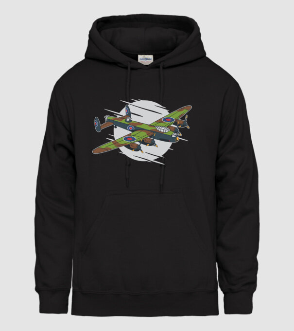 Avion bombardier Lancaster model negru pe tricou