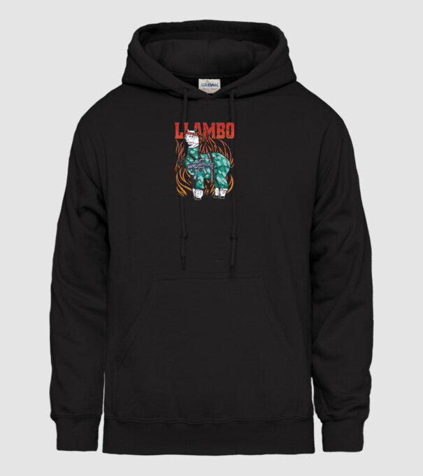 Llambo Lama model negru pe tricou