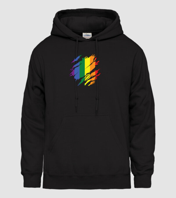 Steag LGBTQ model negru pe tricou