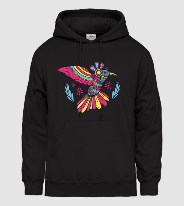 Mandala Colibri model negru pe tricou