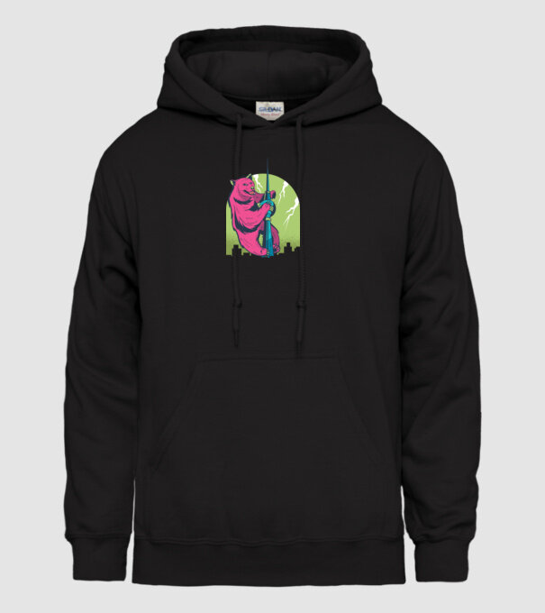 Turn Urs model negru pe tricou