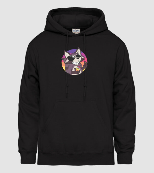 Raton cool model negru pe tricou