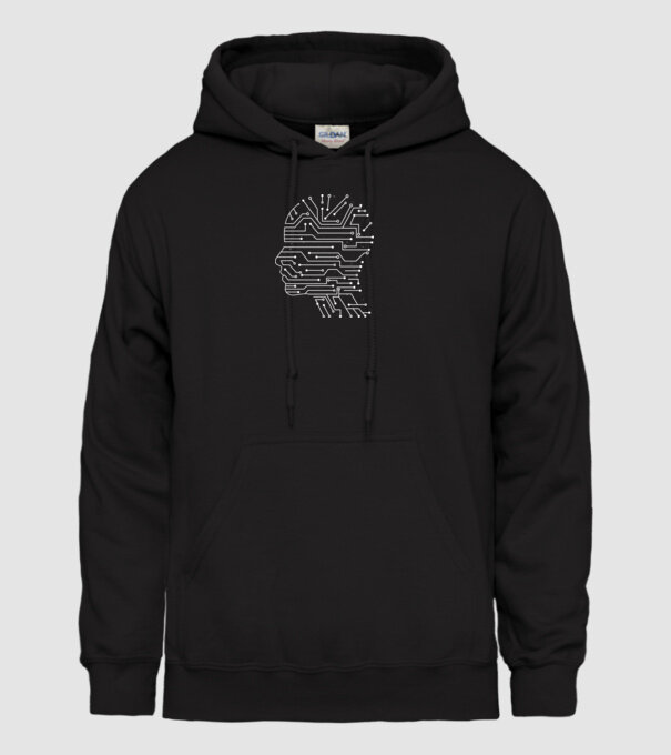 Inteligența artificială AI model negru pe tricou