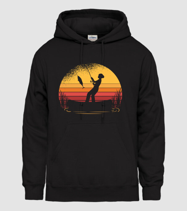 Femeie Pescar model negru pe tricou