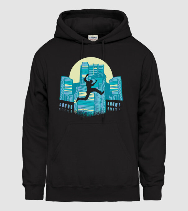 Parkour model negru pe tricou