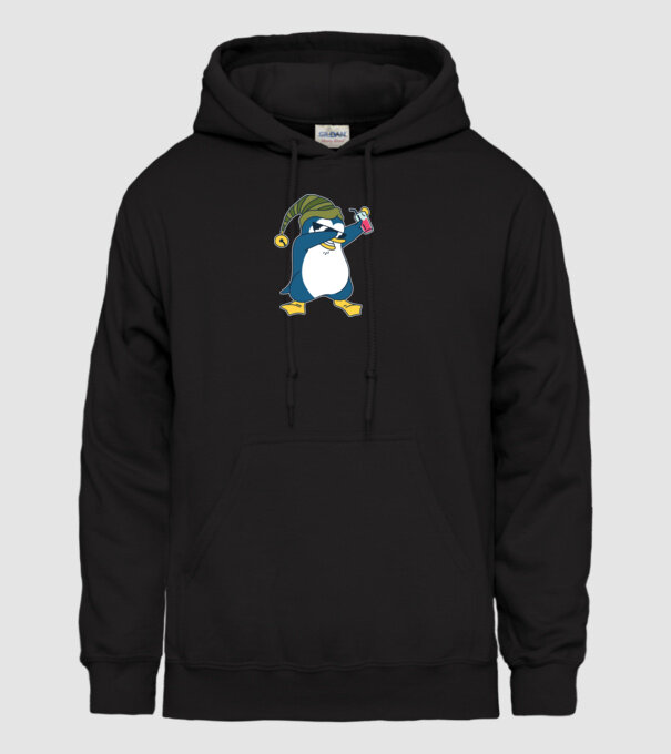 Pinguin DAB model negru pe tricou
