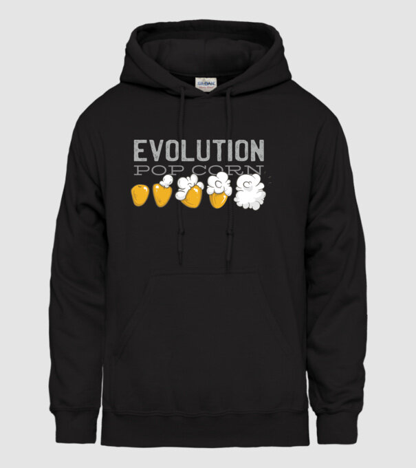 Evoluție Popcorn model negru pe tricou