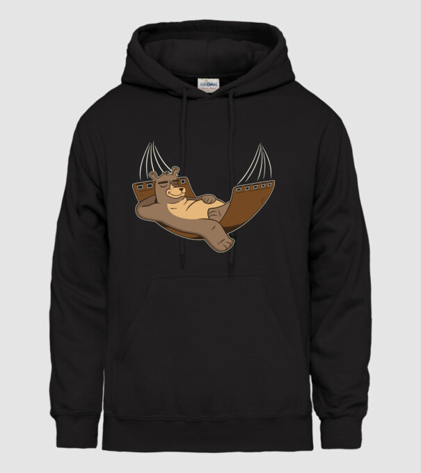 Urs Relax model negru pe tricou