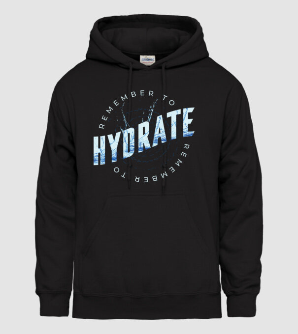 Remember to Hydrate model negru pe tricou