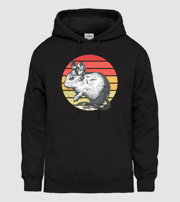 Retro Degu model negru pe tricou