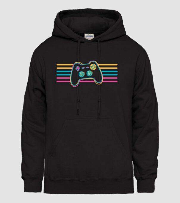 Gamer Controler Retro model negru pe tricou