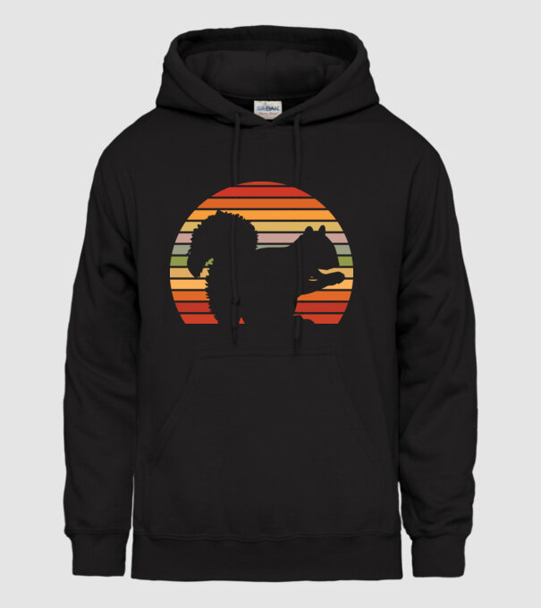 Veveriță Retro model negru pe tricou