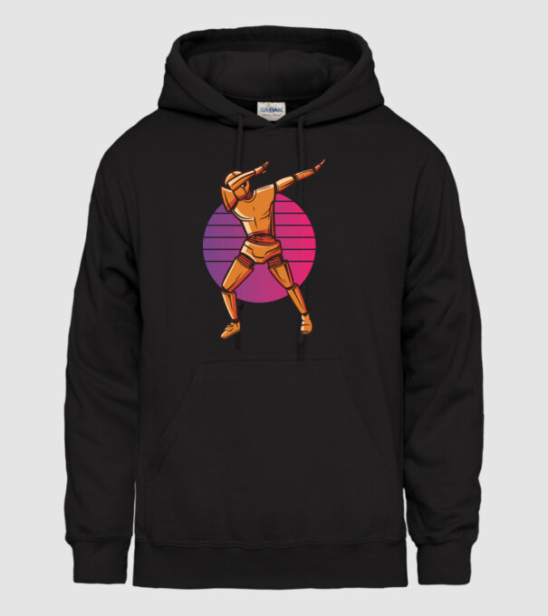 Robot DAB model negru pe tricou