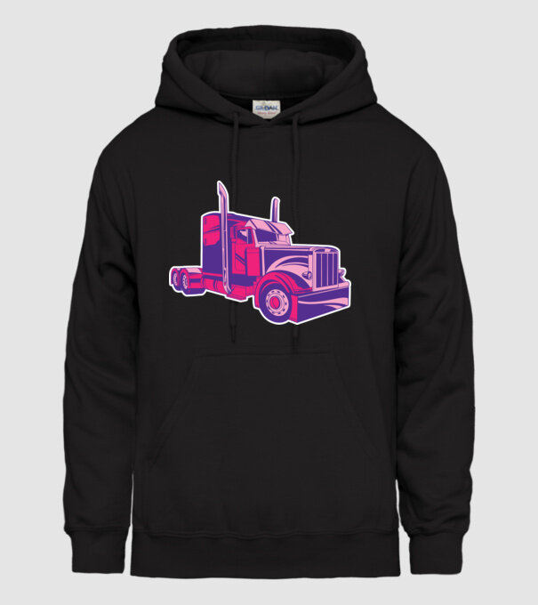 Camion roz model negru pe tricou