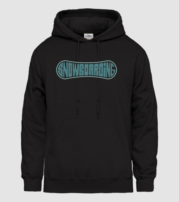 Snowboarding model negru pe tricou