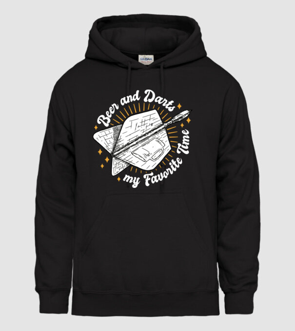 Bere și darts model negru pe tricou