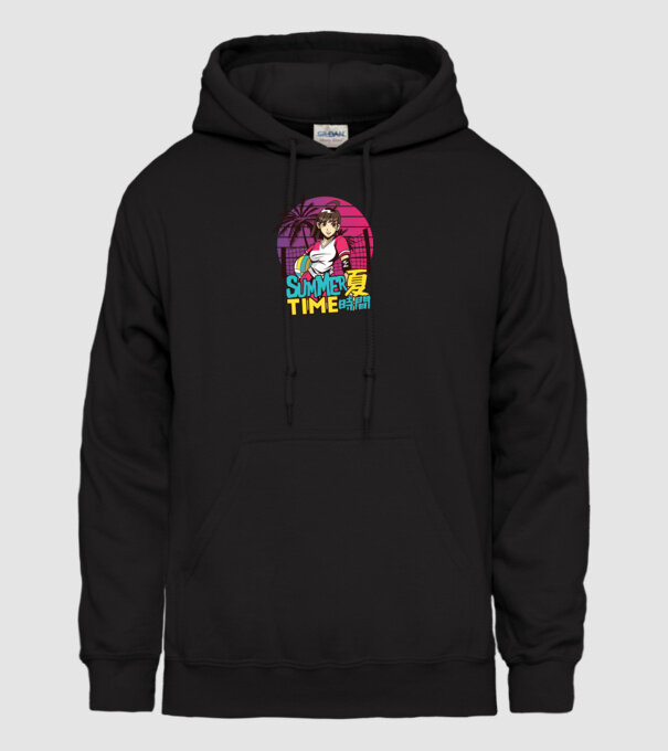 Summer Girl Anime Fată Manga model negru pe tricou