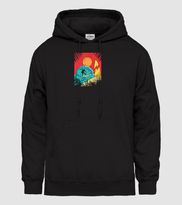 Afiș Surf model negru pe tricou