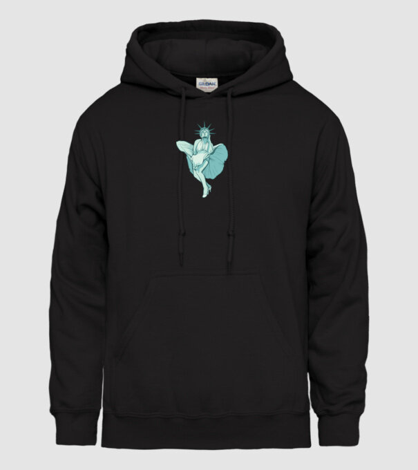 Statuia Libertății rușinos model negru pe tricou