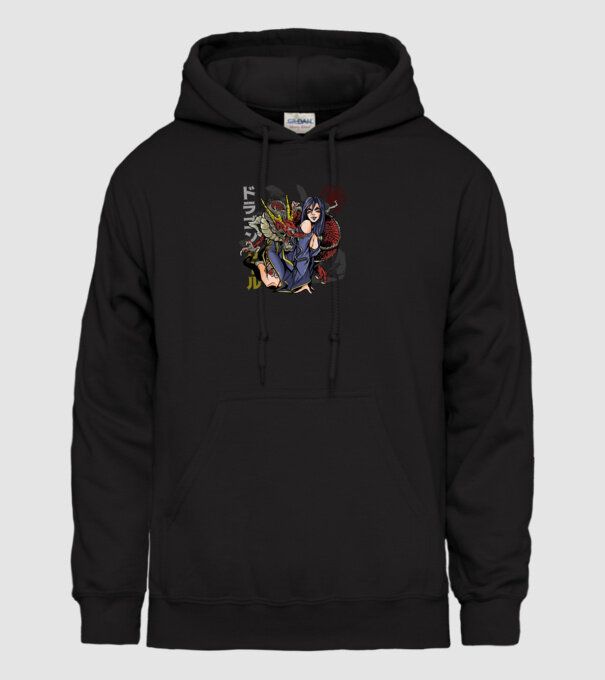 Dragon sexy Anime model negru pe tricou