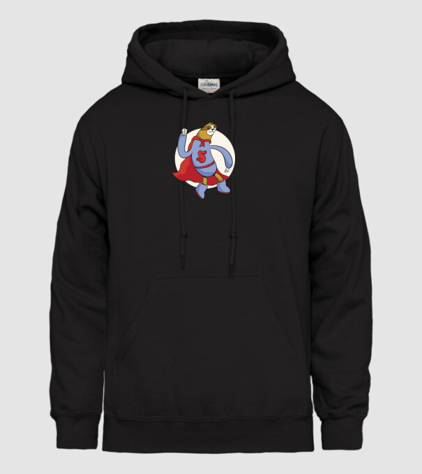 Leneș supererou model negru pe tricou