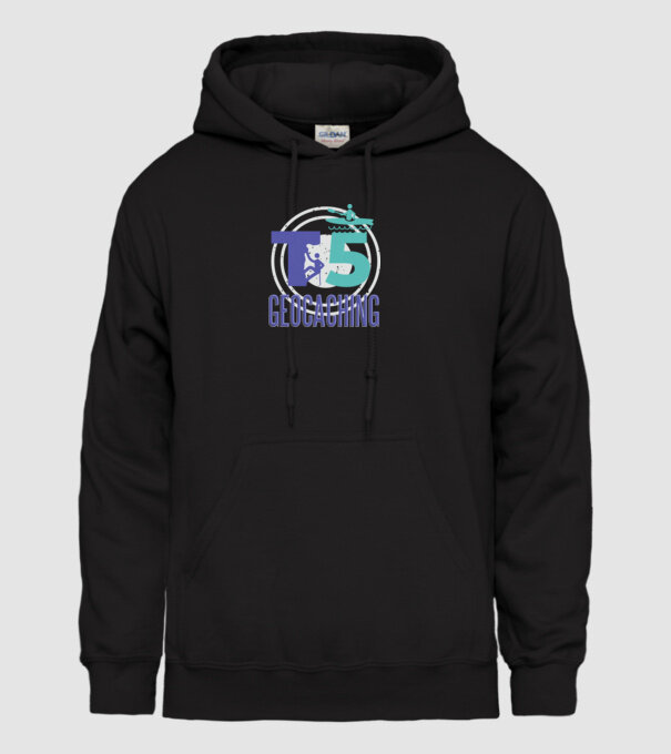 T5 Geocaching model negru pe tricou